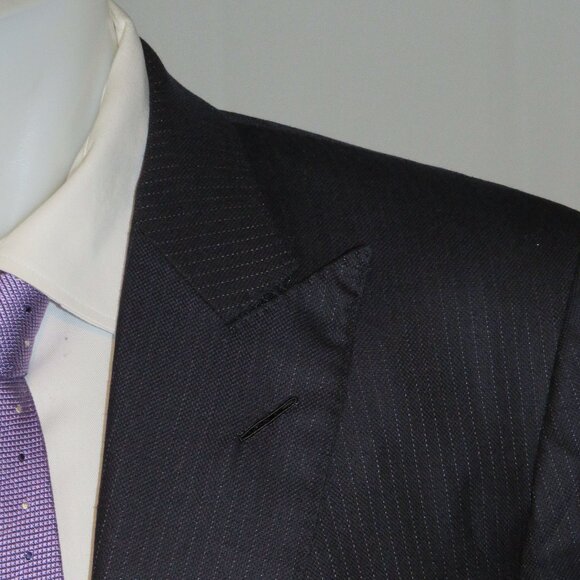 Tom Ford O'Connor Blue Striped Silk Blend Current Fit Y Two Button Suit 44L - Picture 1 of 16